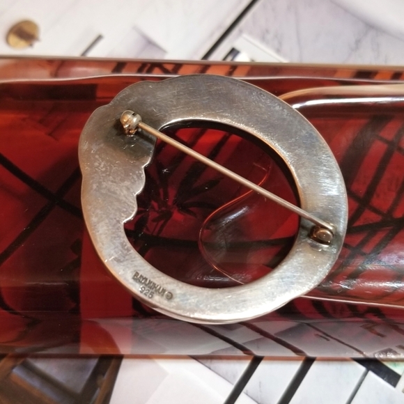 BAYANIHAN Designer signed Modernist Sterling Vintage Brooch - Picture 4 of 6